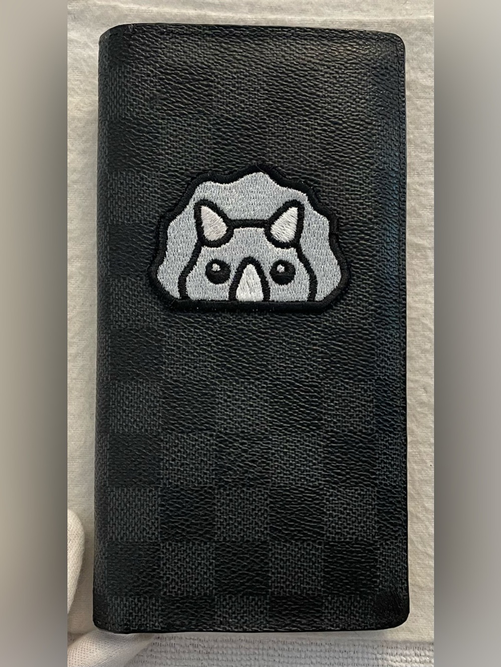 Louis Vuitton Damier Long Wallet with Triceratops Patch